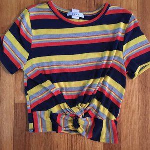 Striped Crop Top w/ Knot